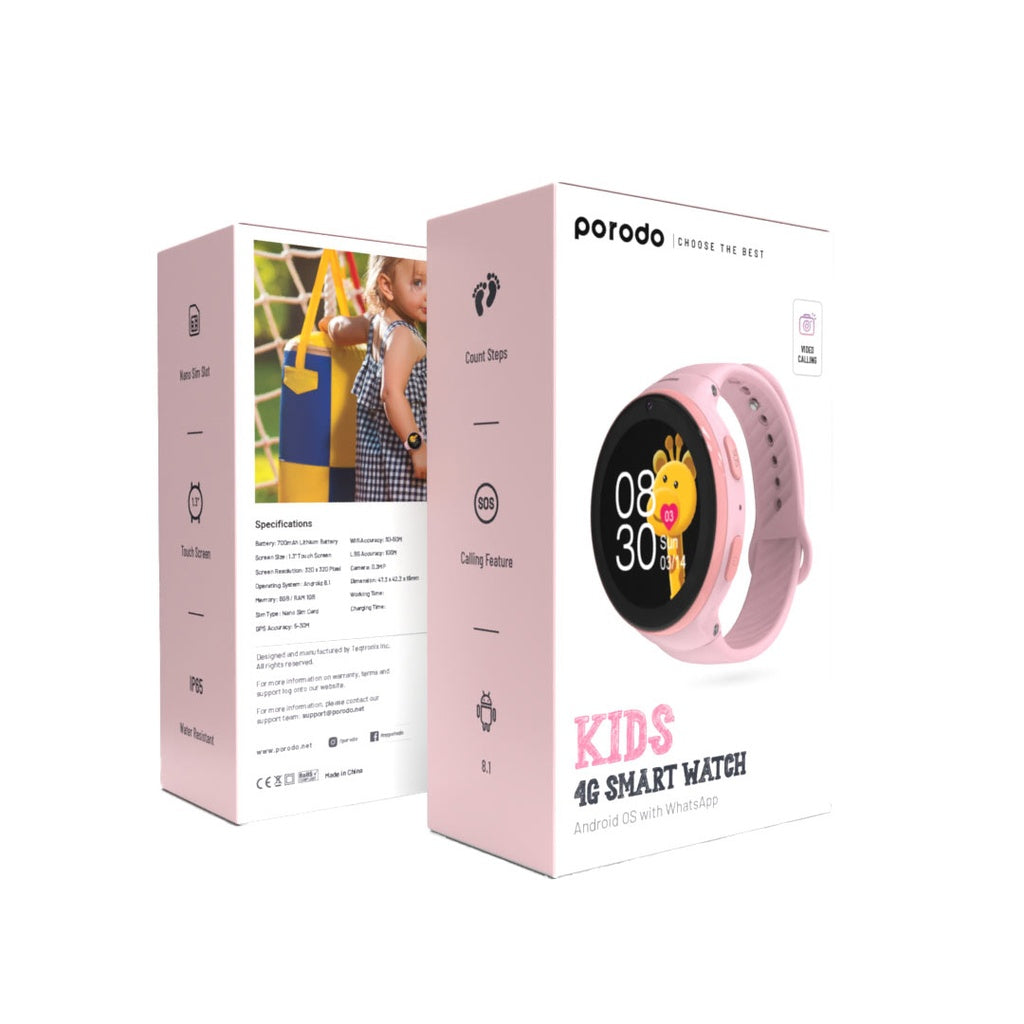 Porodo Kids 4G Smart Watch with WhatsApp – Safe, Smart &amp; Connected
