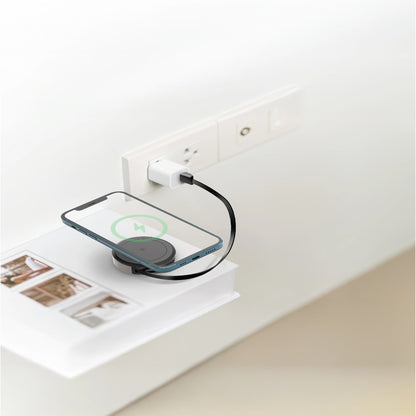 Porodo Magnetic Wireless Charging Pad with Retractable Type-C Output