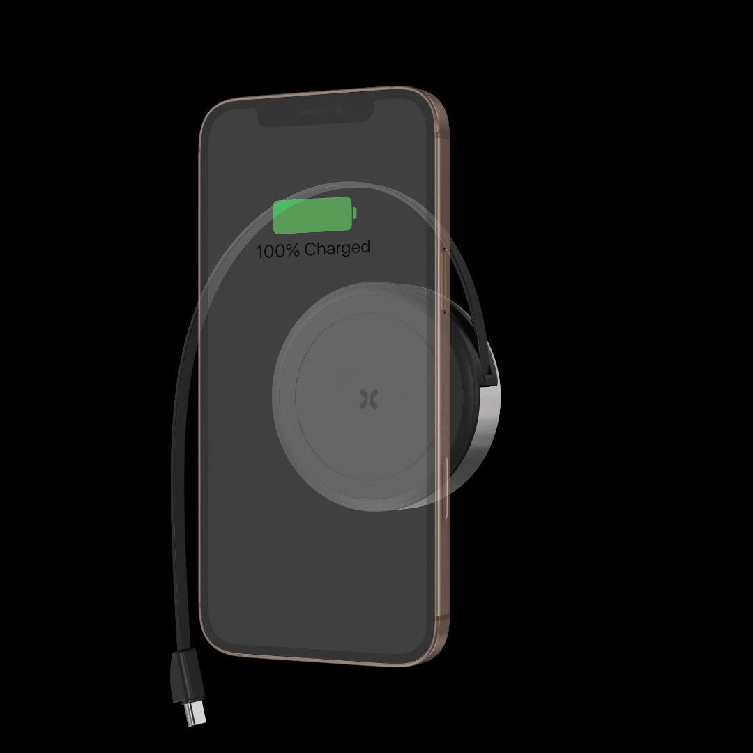 Porodo Magnetic Wireless Charging Pad with Retractable Type-C Output