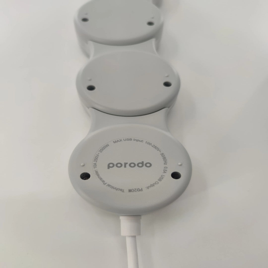 Porodo Multi-Socket Strip | Universal AC &amp; USB-C PD | 1.8m
