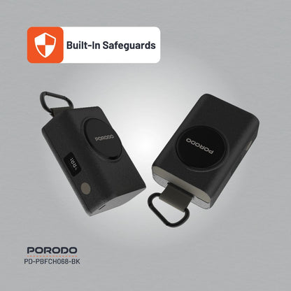 Porodo PB068 10000mAh Power Bank – 45W Fast Charging with Built-in Cable
