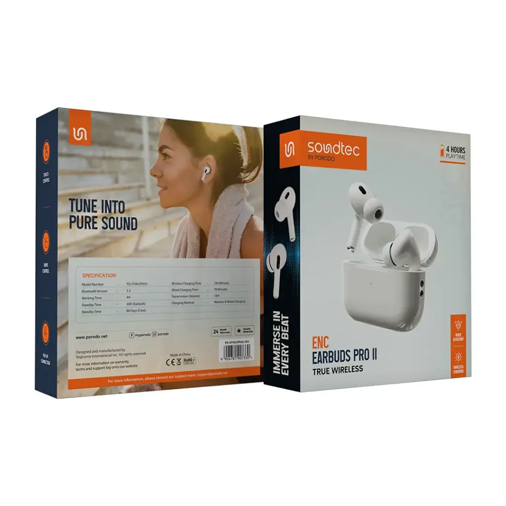 Porodo Soundtec ENC Earbuds Pro II True Wireless