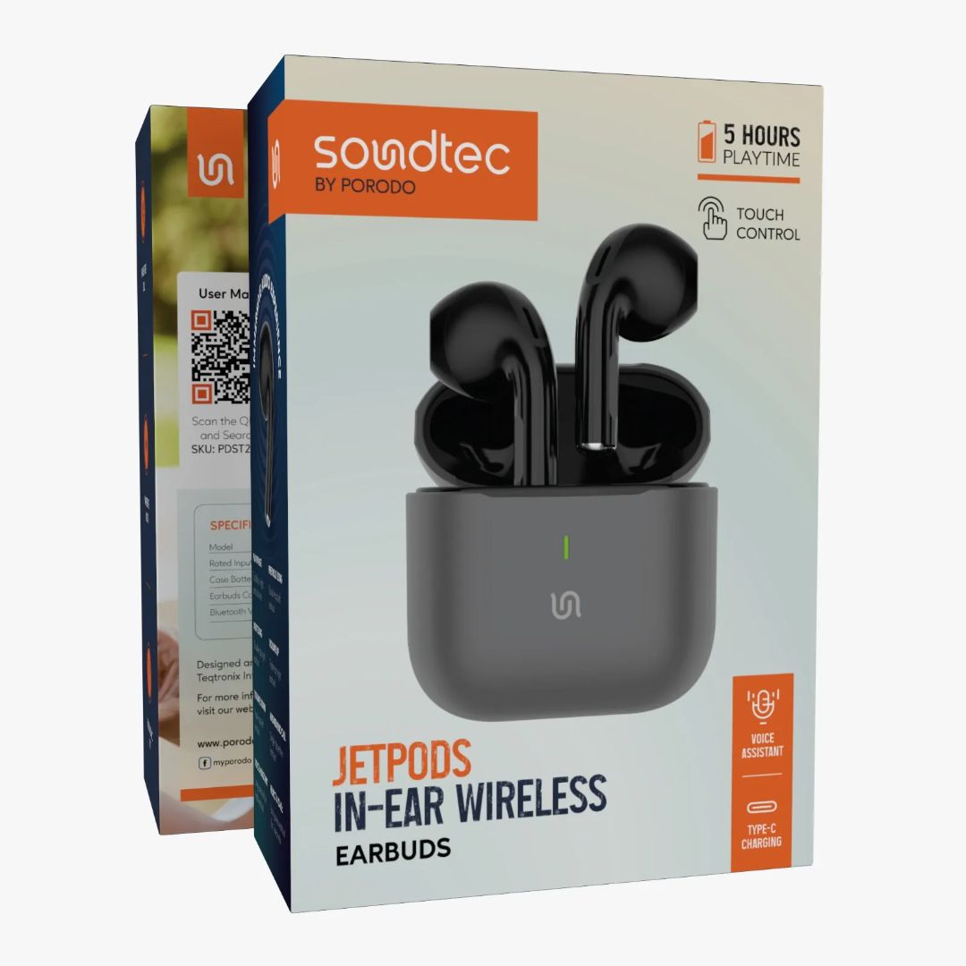 Porodo Soundtec Jetpods In-Ear Wireless Earbuds