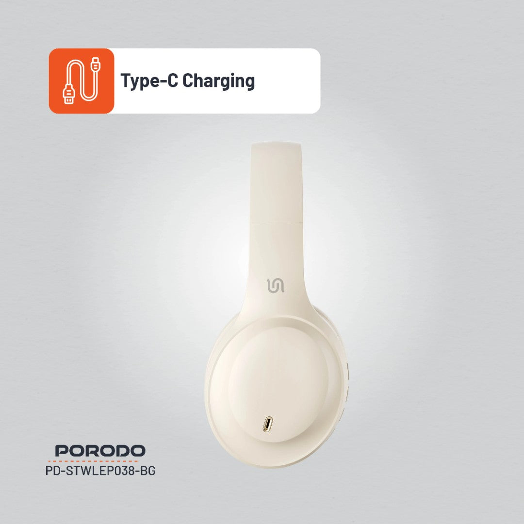 Porodo Soundtec PRIMO Wireless Headphone | ENC &amp; Low-Latency Gaming Mode