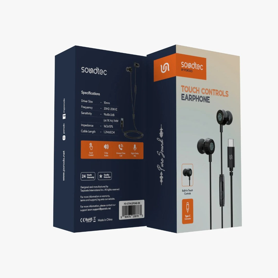 Porodo Soundtec Touch Controls Earphone (Type-C)