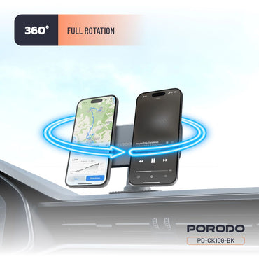 Porodo Vacuum &amp; Adhesive Magnetic Car Mount