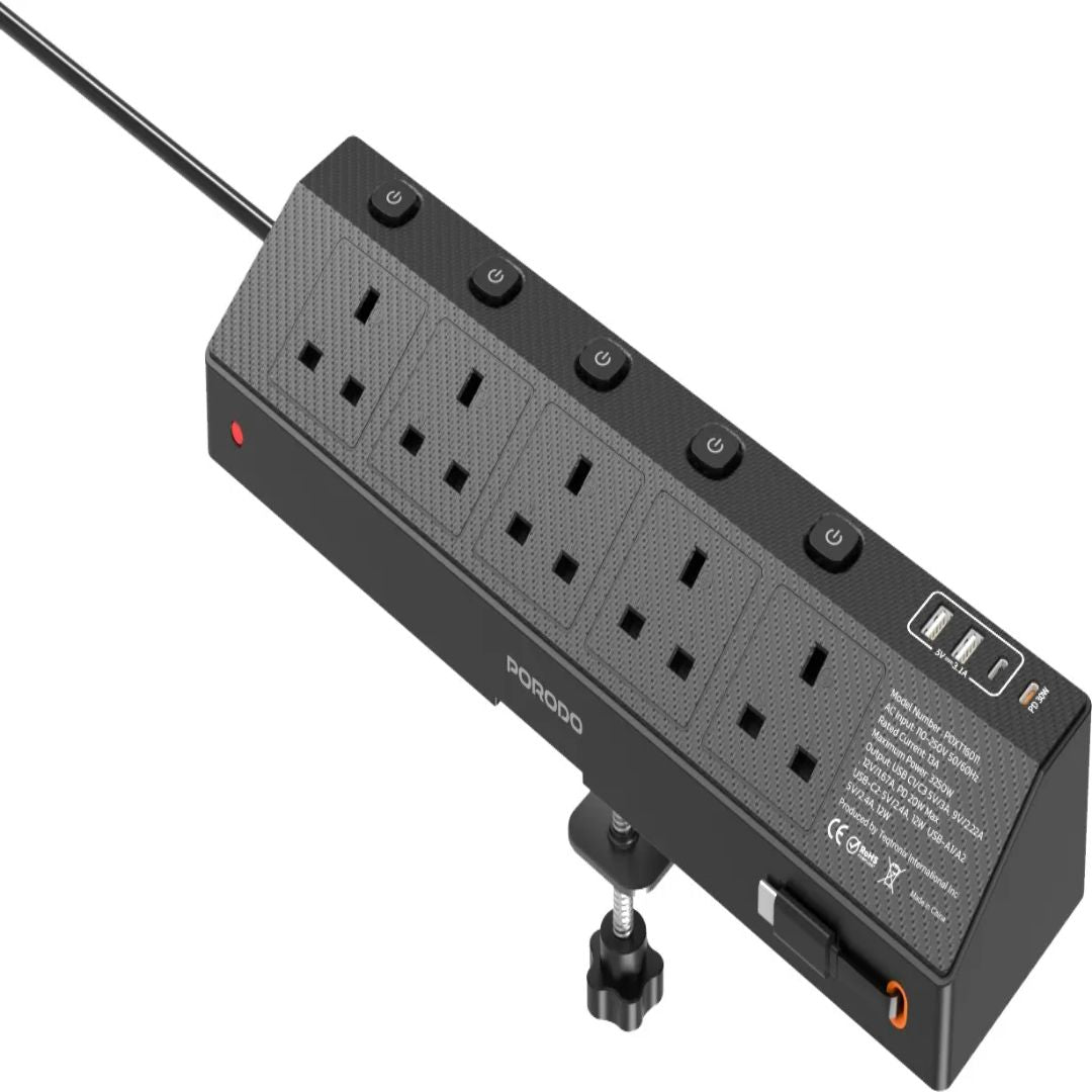 Porodo Voltguard Multi-Port Power Socket PD 20W