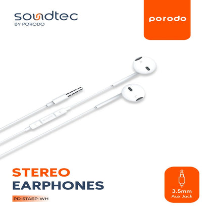 Soundtec By Porodo Stereo Earphones with 3.5mm Aux Connector