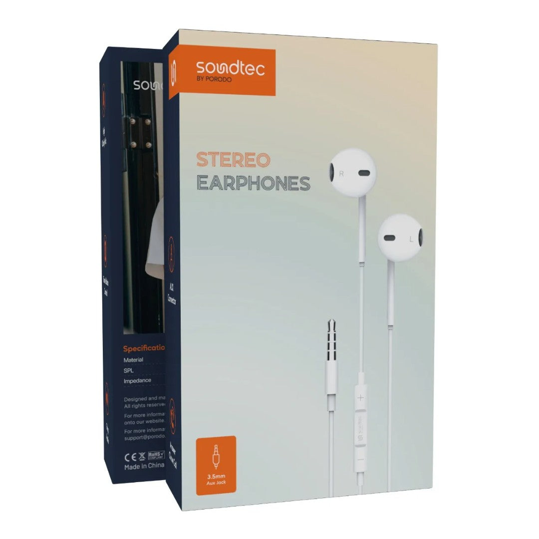 Soundtec By Porodo Stereo Earphones with 3.5mm Aux Connector