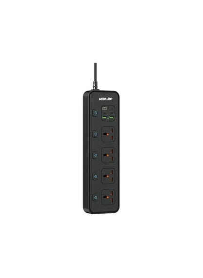Green Lion PD30W Power Socket EU,UK,US,AU Plug's, Overcharge Protection, Multi Protection, Fast Charging, 2 Meter Cord, 4 Power Socket, 4 USB-C port, 4 USB-A Port