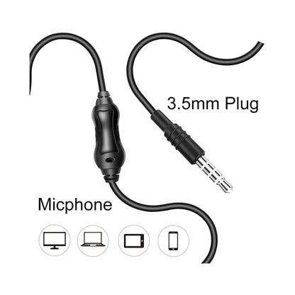 DUDAO X21 On-Ear 3.5Mm Wired Headphones for Mobiles and Laptop with in-Line Mic (Black)