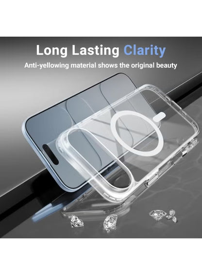 Crystal Clear Magnetic Cover for iPhone 17 Air Anti Scratch, Shockproof Protective Phone Case